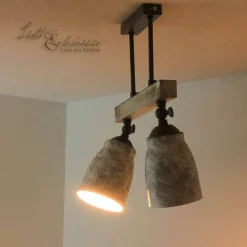 Luminex Vintage Deckenlampe drehbar Shabby Weiß Taupe AGAP* Wohnzimmerlampen|Holzlampen