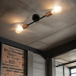 Best Nowodvorski Vintage Deckenlampe Wohnzimmer Schwarz 2xE27 STICKS