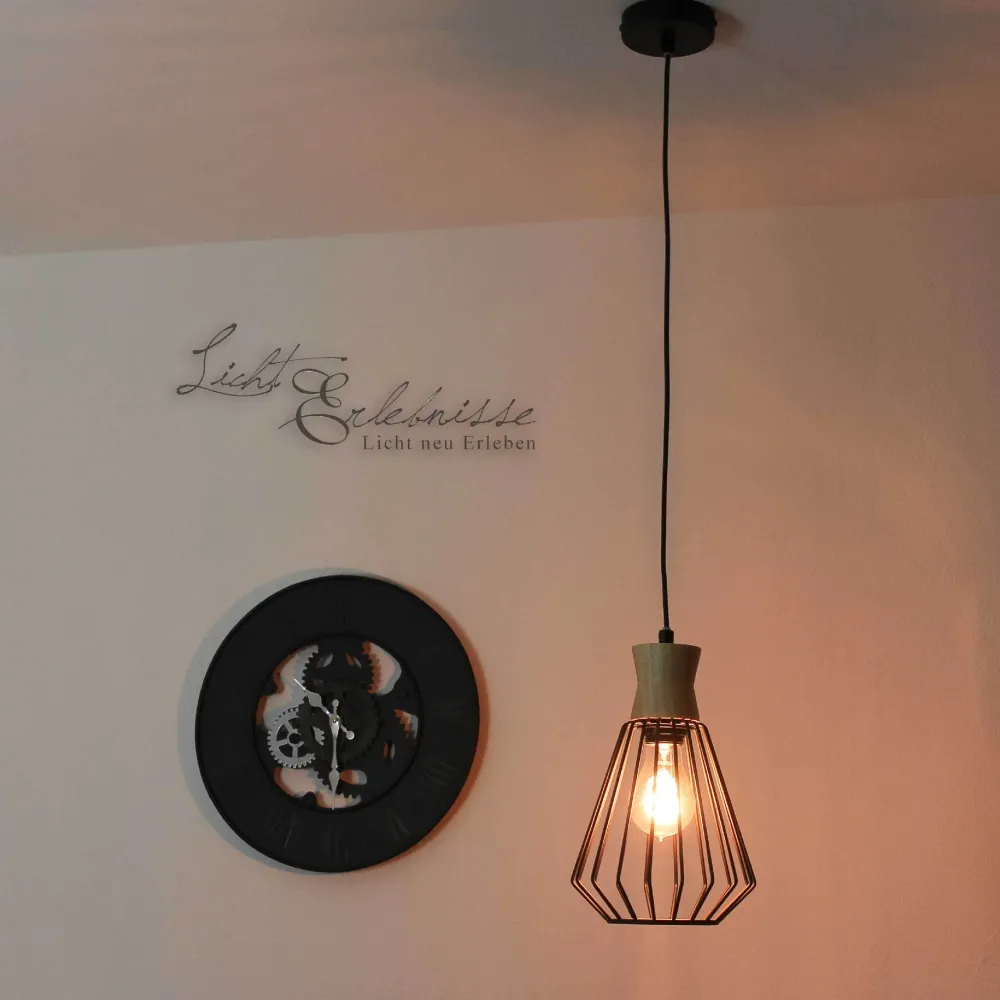 Rabalux Vintage Hängeleuchte E27 in Holz Optik für die Küche* Hängelampen|Esszimmer Lampen