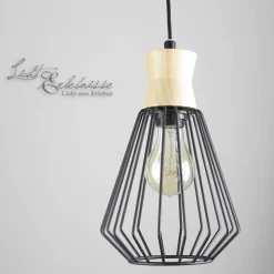 Rabalux Vintage Hängeleuchte E27 in Holz Optik für die Küche* Hängelampen|Esszimmer Lampen