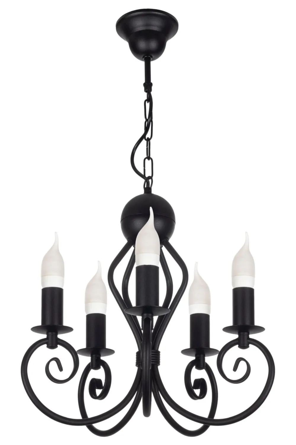 Belis Vintage Kronleuchter Schwarz E14 5-flammig Klassisch* Hängelampen|Bürolampen