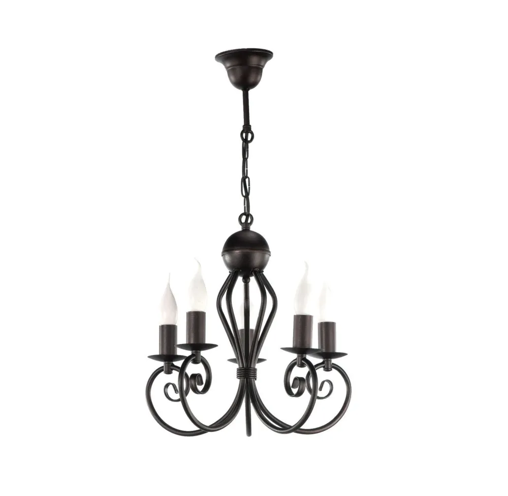 Belis Vintage Kronleuchter Schwarz E14 5-flammig Klassisch* Hängelampen|Bürolampen