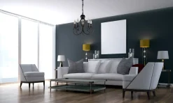 Belis Vintage Kronleuchter Schwarz E14 5-flammig Klassisch* Hängelampen|Bürolampen