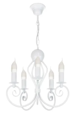 Hot Belis Vintage Kronleuchter Weiß E14 5-flammig Klassisch