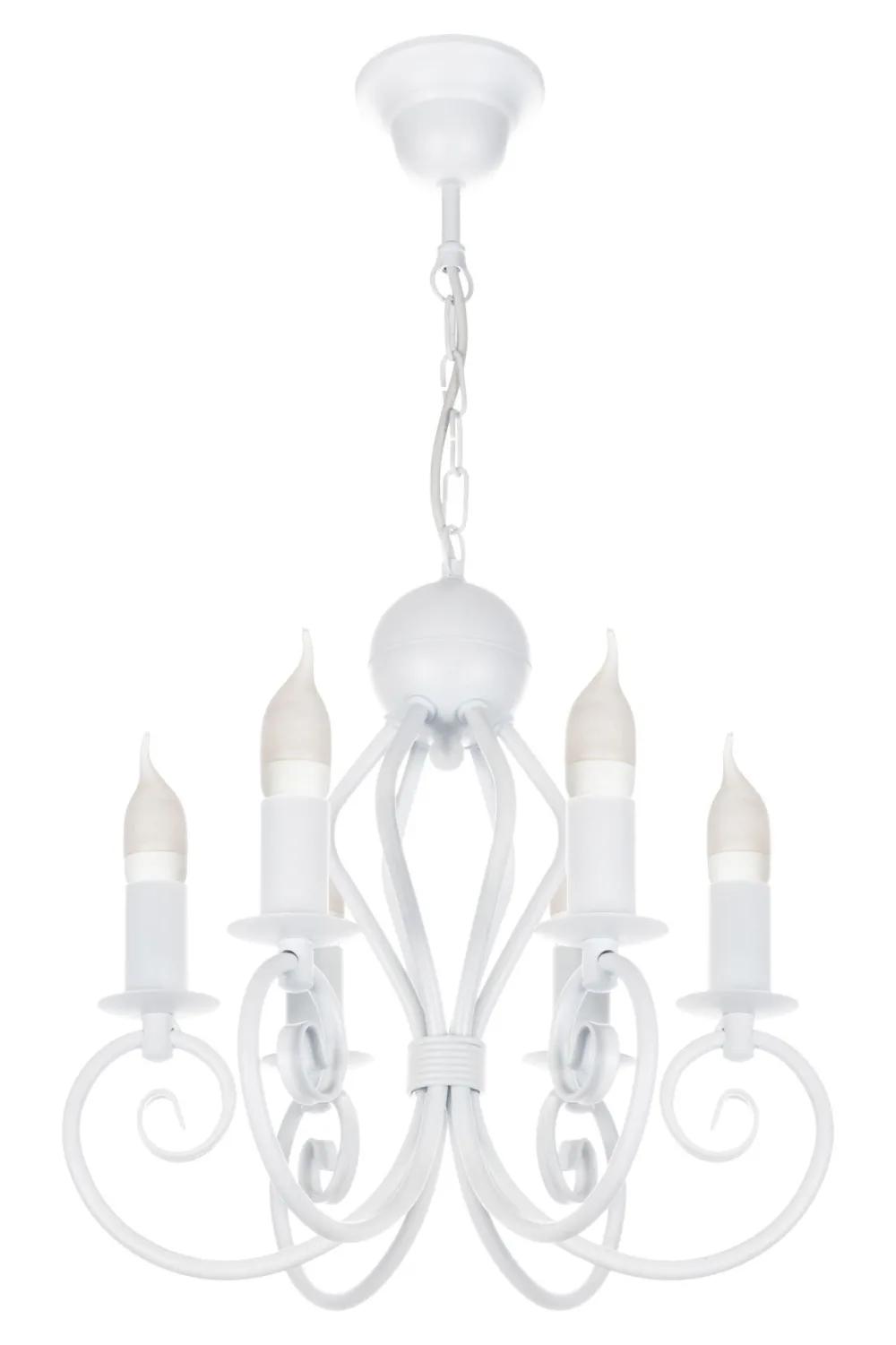 Belis Vintage Kronleuchter Weiß E14 6-flammig Klassisch* Hängelampen|Bürolampen