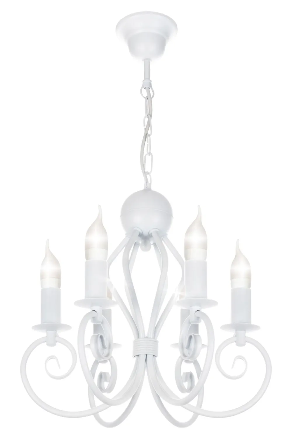 Belis Vintage Kronleuchter Weiß E14 6-flammig Klassisch* Hängelampen|Bürolampen