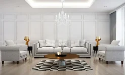 Belis Vintage Kronleuchter Weiß E14 6-flammig Klassisch* Hängelampen|Bürolampen