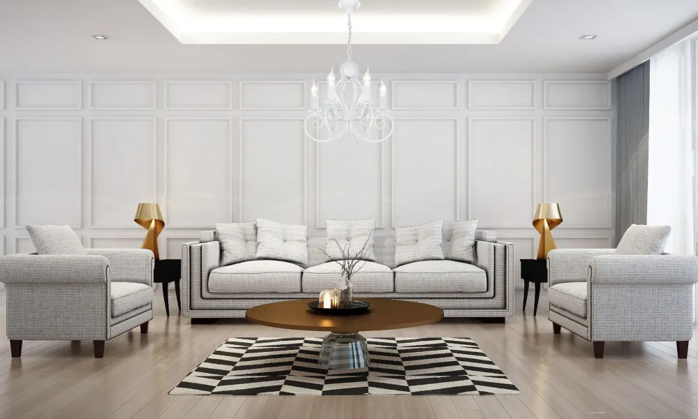 Belis Vintage Kronleuchter Weiß E14 6-flammig Klassisch* Hängelampen|Bürolampen