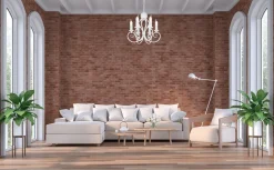 Belis Vintage Kronleuchter Weiß E14 6-flammig Klassisch* Hängelampen|Bürolampen