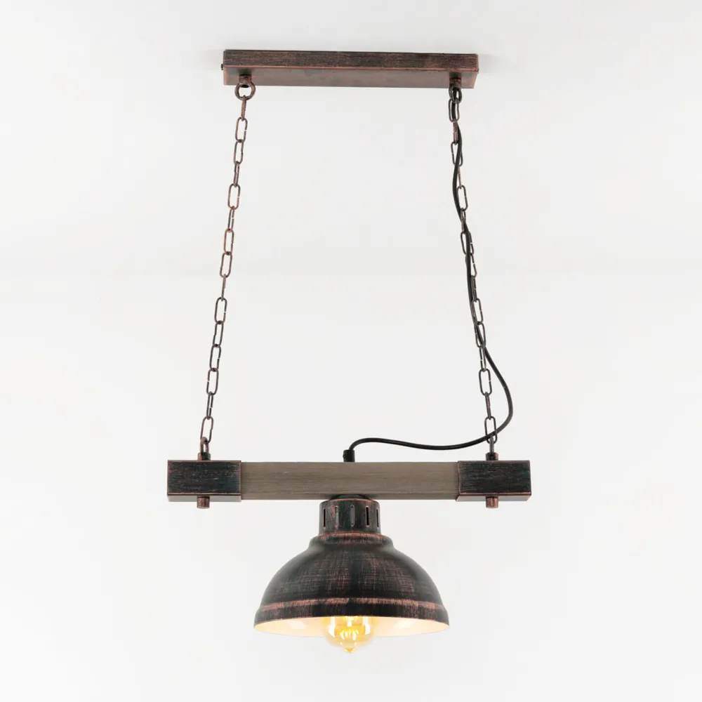 Outlet Luminex Vintage Lampe hängend HAKON Kupfer Antik Made in EU