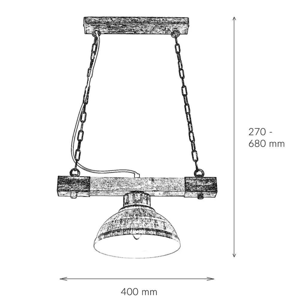 Outlet Luminex Vintage Lampe hängend HAKON Kupfer Antik Made in EU