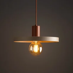 TK Lighting Vintage Pendelleuchte E27 Ø30 cm in Ziegelrot Sandgrau* Hängelampen|Bürolampen