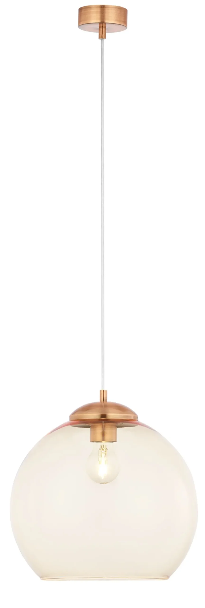 Jupiter Vintage Pendelleuchte Metall Glas E27 Ø29cm Kugel* Hängelampen|Kugellampen