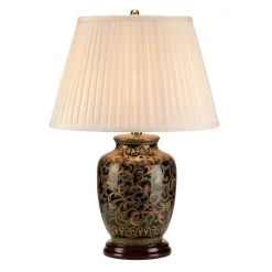 Elstead Vintage Tischlampe ELYA Schwarz Gold Creme H:59cm