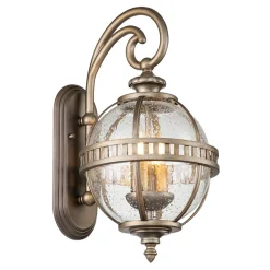 Elstead Vintage Wandlampe außen Aluminium Glas H: 48,9 cm IP44 E14* Metall Lampen|Vintage Lampen