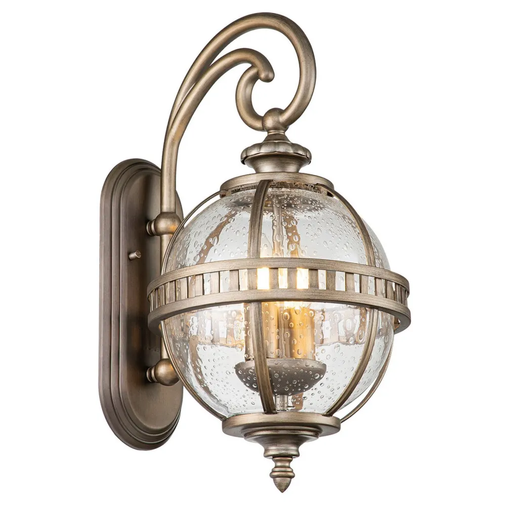 Elstead Vintage Wandlampe außen Aluminium Glas H: 48,9 cm IP44 E14* Metall Lampen|Vintage Lampen