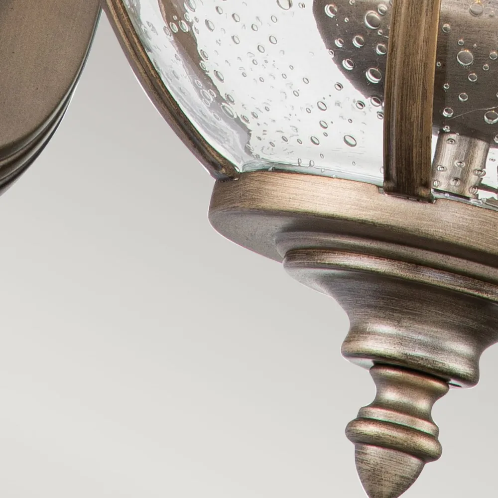 Elstead Vintage Wandlampe außen Aluminium Glas H: 48,9 cm IP44 E14* Metall Lampen|Vintage Lampen