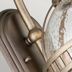 Elstead Vintage Wandlampe außen Aluminium Glas H: 48,9 cm IP44 E14* Metall Lampen|Vintage Lampen