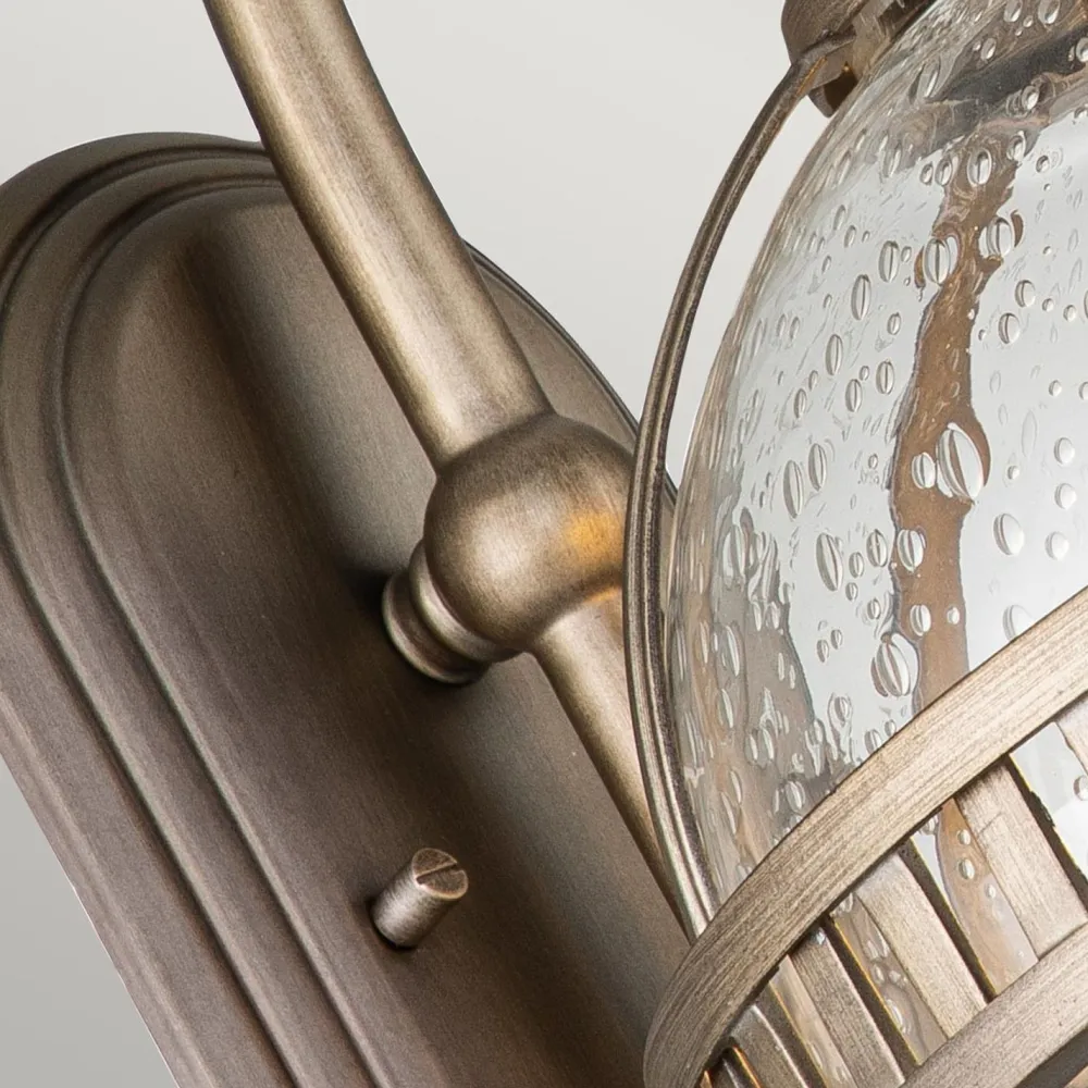 Elstead Vintage Wandlampe außen Aluminium Glas H: 48,9 cm IP44 E14* Metall Lampen|Vintage Lampen