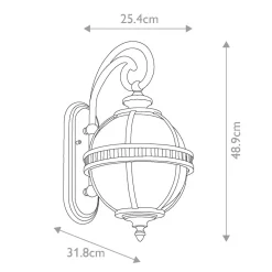 Elstead Vintage Wandlampe außen Aluminium Glas H: 48,9 cm IP44 E14* Metall Lampen|Vintage Lampen