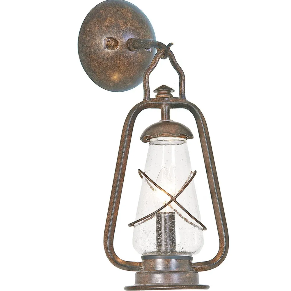 Best Elstead Vintage Wandlampe Außen Schmiedeeisen Glas IP43