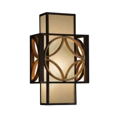 Elstead Vintage Wandlampe Eisen Stoff eckig stilvoll E14 Flur* Wandleuchten|Flurlampen