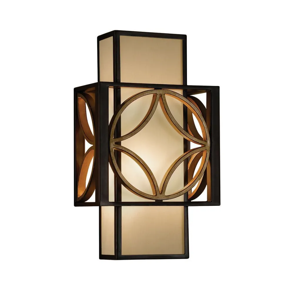 Elstead Vintage Wandlampe Eisen Stoff eckig stilvoll E14 Flur* Wandleuchten|Flurlampen