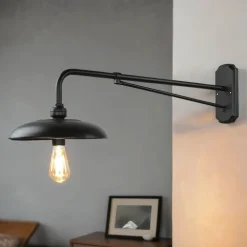 Lido Vintage Wandlampe innen groß T:73cm Schwarz Aluminium* Wandleuchten|Küchenlampen