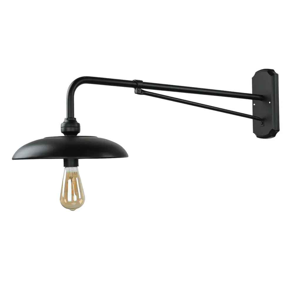 Lido Vintage Wandlampe innen groß T:73cm Schwarz Aluminium* Wandleuchten|Küchenlampen