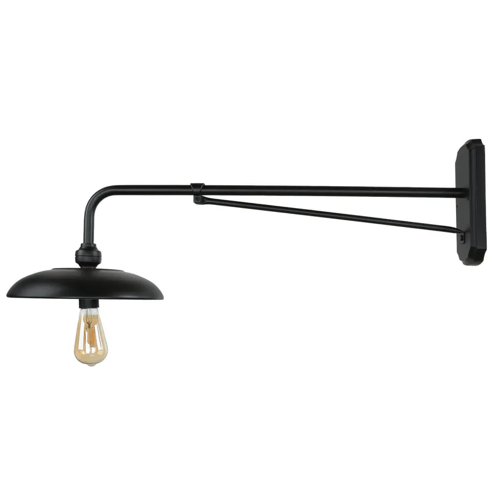 Lido Vintage Wandlampe innen groß T:73cm Schwarz Aluminium* Wandleuchten|Küchenlampen