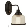 Clearance Searchlight Vintage Wandlampe mit Schalter H: 24,5 cm E27 Schwarz