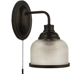 Clearance Searchlight Vintage Wandlampe mit Schalter H: 24,5 cm E27 Schwarz