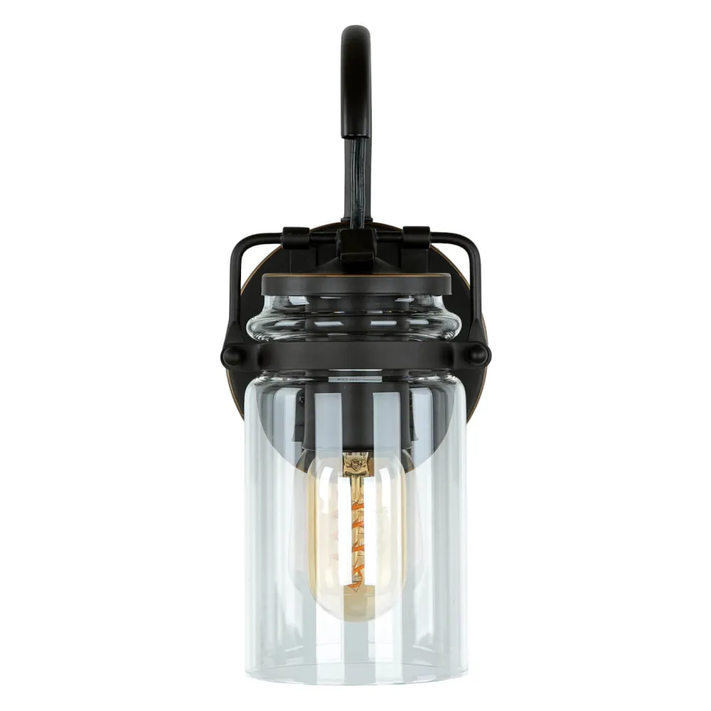 Clearance Elstead Vintage Wandleuchte Industrie Design Glas Schirm