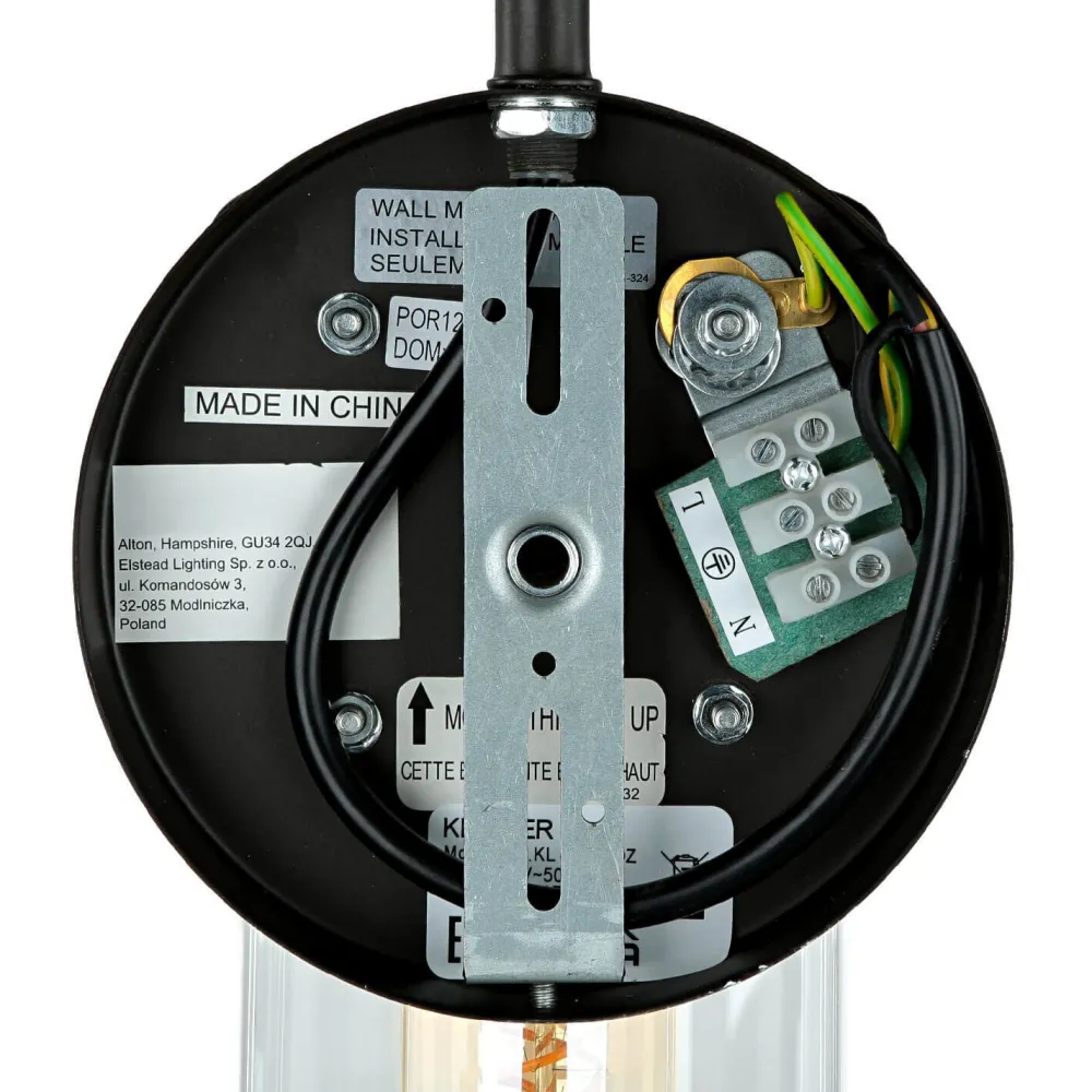 Clearance Elstead Vintage Wandleuchte Industrie Design Glas Schirm