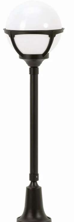 Lido Vintage Wegeleuchte Schwarz Weiß 77cm IP44 Kugel Schirm* Außenleuchten Antik|Gartenlaternen