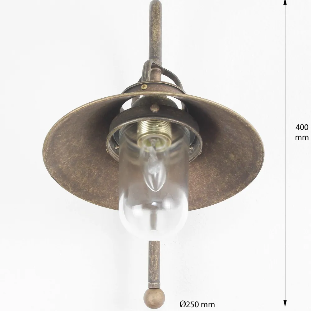 Sale Giovanni Battista Wand Außenleuchte aus Messing in Antik Bronze