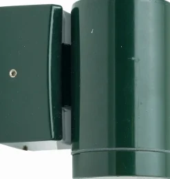 New Lido Wand Außenleuchte Echt-Messing H: 10 cm IP64 Grün GU10