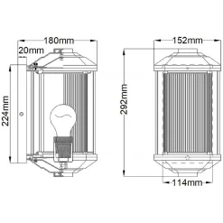 Elstead Wand Außenleuchte klein H: 29,2 cm Alu Glas E27 IP44 Retro* Außenwandleuchten|Retro Lampen