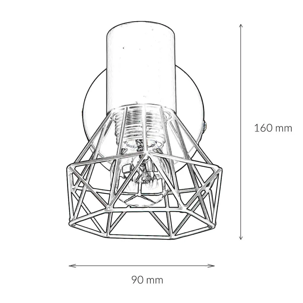 Easylight Wand Spot Metall Retro verstellbar in Schwarz E14* Moderne Lampen|Küchenlampen