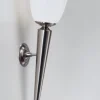 Berliner Messingleuchten Wandfackel Echt-Messing in Nickel Glas E27 H:62 cm* Flurlampen|Wohnzimmerlampen