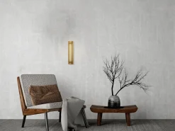 Hot Maytoni Wandlampe Aluminium Glas LED 36 cm hoch in Messing Gold