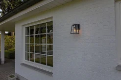 Eco-Light Wandlampe Aluminium Glas E27 IP44 H:21,6 cm Laterne* Metall Lampen|Moderne Außenleuchten