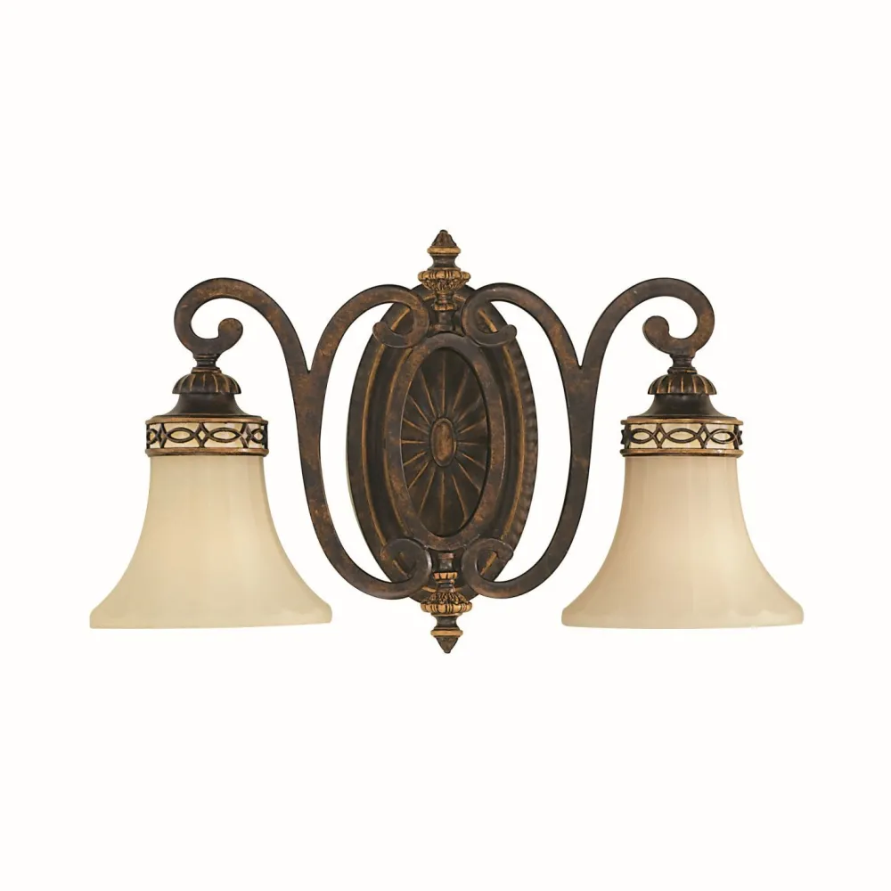 Best Elstead Wandlampe ANABELL 1 Braun 2xE27 Landhaus Leuchte