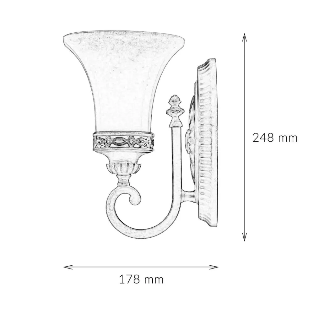 Elstead Wandlampe ANABELL 1 in Braun B:16cm Landhaus Lampe* Glaslampen|Designerlampen