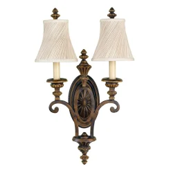 Elstead Wandlampe ANABELL 1 Walnuss 2xE27 Landhaus Lampe* Wandleuchten|Wohnzimmerlampen