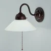 Berliner Messingleuchten Wandlampe Antik Messing Glas Zugschalter E27 Jugendstil* Wohnzimmerlampen|Küchenlampen