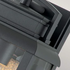 Best Elstead Wandlampe außen Aluminium Glas H: 30,5 cm IP44 E27 Grau