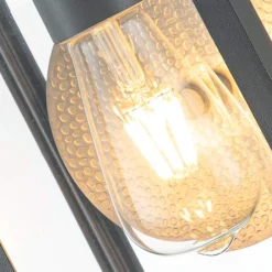 Best Elstead Wandlampe außen Aluminium Glas H: 30,5 cm IP44 E27 Grau