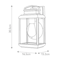 Best Elstead Wandlampe außen Aluminium Glas H: 30,5 cm IP44 E27 Grau