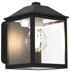 Outlet Eco-Light Wandlampe außen Aluminium E27 IP54 H:17,5 cm Schwarz